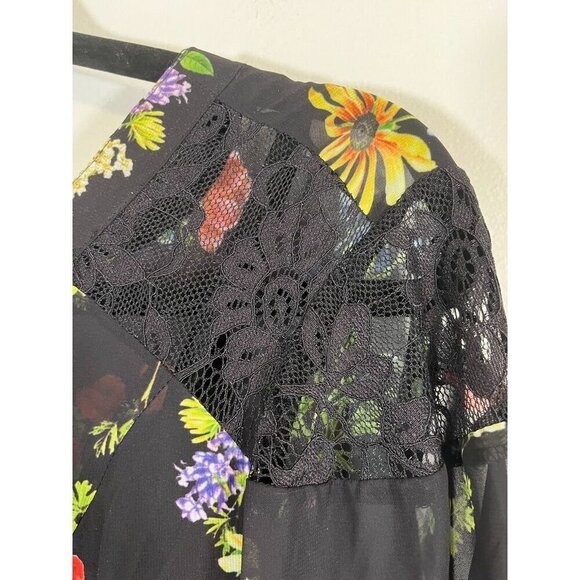 Torrid Floral Maxi Dress 1X Black Tropical Goth Fairy Whimsygoth Boho Western - Picture 9 of 16